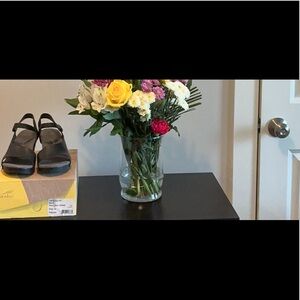 Dansko Black Leather Slingback Sandals